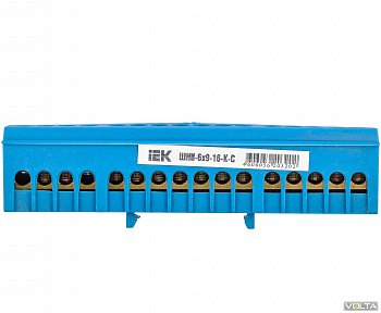 Шина N "ноль" в корп изол на DIN-рейку ШНИ-6х9-16-К-С IEK