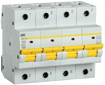 Автоматический выключатель ВА47-150 4Р  63А 15кА х-ка C IEK