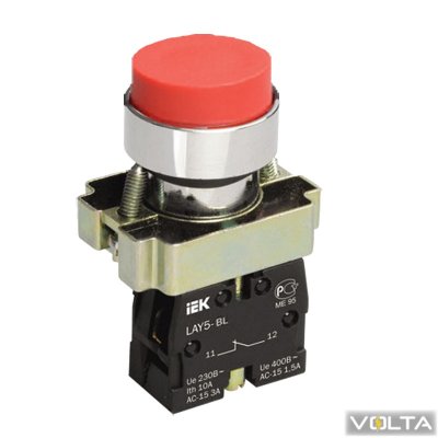 Кнопка управления LAY5-BL41 без подсветки красная 1з ИЭК