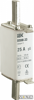 Плавкая вставка предохранителя ППНИ-33, габарит 0, 25А IEK
