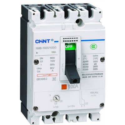 Автоматический выключатель NM8-125S 63A 3P CHINT