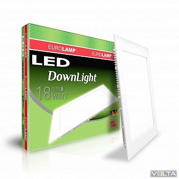 Светильник светодиодный квадрат.Panel 18W 4000K 220V EUROLAMP