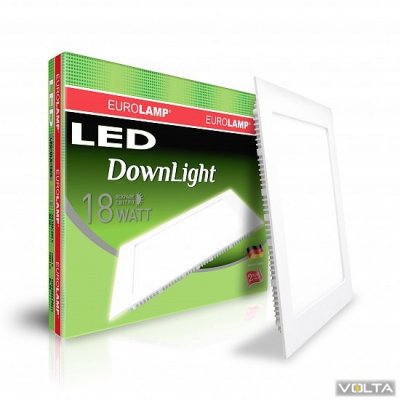 Светильник светодиодный квадрат.Panel 18W 4000K 220V EUROLAMP