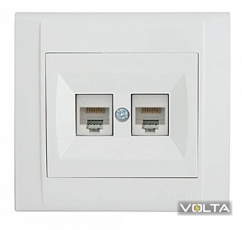 Розетка MAKEL Defne 2-я компьютерная CAT5 белая