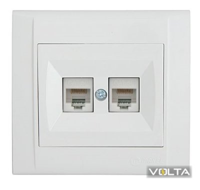 Розетка MAKEL Defne 2-я комп.CAT5 белая