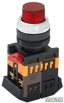 Кнопка ABLFP-22 красный d22мм неон/240В 1з+1р IEK
