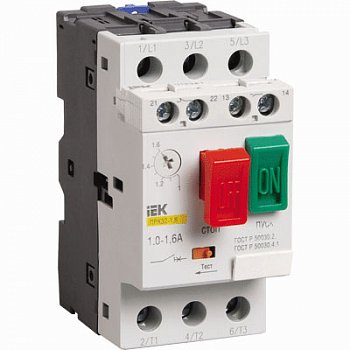 Пускатель ПРК32-1,6 In=1,6A Ir=1-1,6A Ue 660В IEK