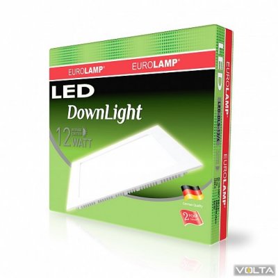 Светильник светодиодный квадр. PANEL 12W 3000K 220V EUROLAMP