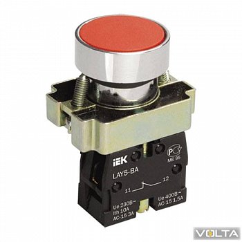 Кнопка управления LAY5-BA42 без подсветки красная 1р IEK