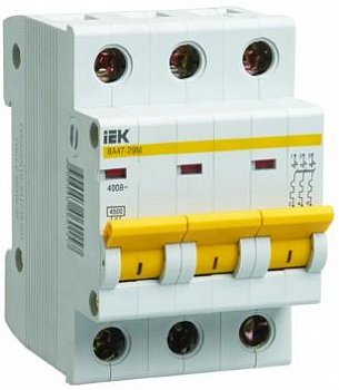 Автоматический выключатель ВА47-29 3P  4А 4,5кА х-ка C IEK