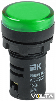Лампа AD22DS(LED)матрица d22мм зеленый 12В AC/DC IEK