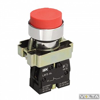 Кнопка управления LAY5-BL42 без подсветки красная 1р IEK