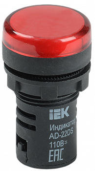 Лампа AD22DS(LED)матрица d22мм красный 230В IEK