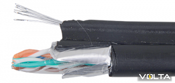 ITK Кабель связи витая пара F/UTP, кат.5E 4х2х24AWG, LDPE трос 1,2мм, 305м, черный IEK