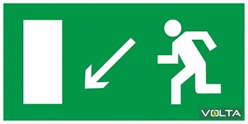 Самоклеящаяся этикетка 200х100 мм "Напр.к эвак.вых. нал.вниз" IEK