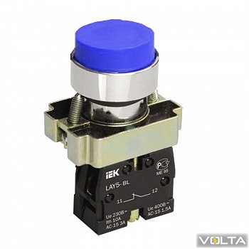 Кнопка управления LAY5-BL61 без подсветки синяя 1з IEK