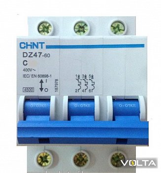 Автоматический выключатель DZ47-60 3P 4.5kA C 20A