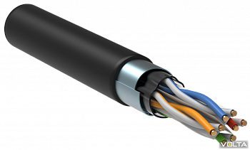ITK Кабель связи витая пара F/UTP, кат.6 4х2х23AWG solid, LDPE, 305м, черный IEK