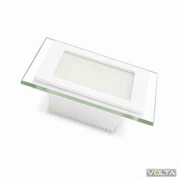 Светильник светодиодный квадр стекло Downlight 6W 4000K (30) EUROLAMP