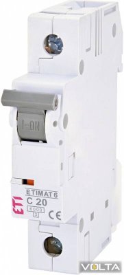 Автоматический выключатель ETIMAT 6 1p C 20А (6 kA)