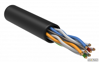 ITK Кабель связи витая пара U/UTP, кат.6 4x2х23(0,57мм)AWG solid, LDPE, 305м, черный IEK