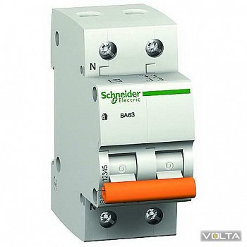 Автоматический выключатель ВА 63 1Р+Н 10А хар-ка С SCHNEIDER 