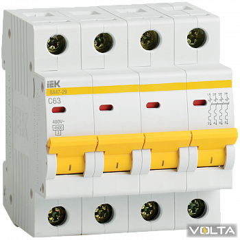 Автоматический выключатель ВА47-29 4P 10A 4,5кА х-ка C IEK