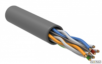 ITK Кабель связи витая пара U/UTP, кат.6 4x2х23AWG solid, PVC, 305м, серый ІЕК