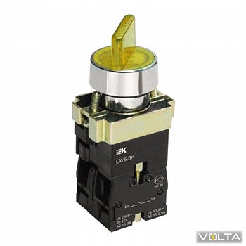 Переключатель LAY5-BK2565 2 положения желтый IEK