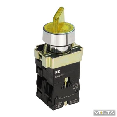 Переключатель LAY5-BK2565 2 положения желтый ИЭК