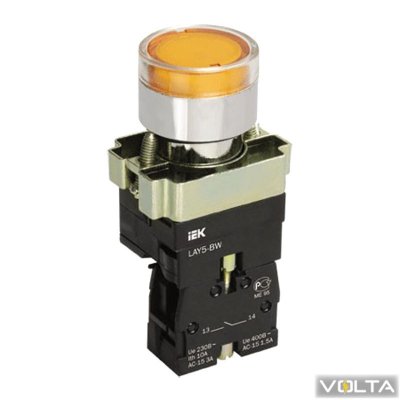 Кнопка управления LAY5-BW3561 с подсветкой желтый 1з ИЭК