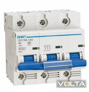Автоматический выключатель DZ158-125 3P 125A 10kA