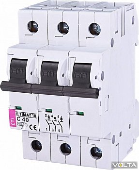 Автоматический выключатель ETIMAT 10  3p C 40А (10 kA)