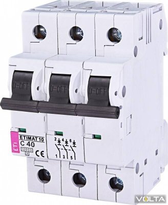Автоматический выключатель ETIMAT 10  3p C 40А (10 kA)