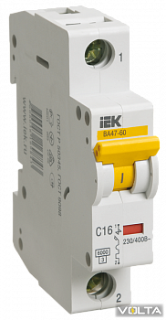 Автоматический выключатель ВА 47-60 1Р 20А 6 кА  х-ка С IEK