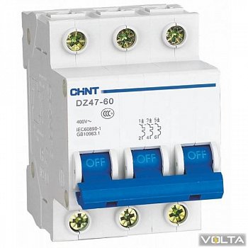 Автоматический выключатель DZ47-60 3P 4.5kA B  3А