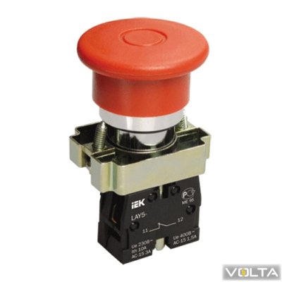 Кнопка управления LAY5-BT42 Грибок аварийная с фиксацией ИЭК