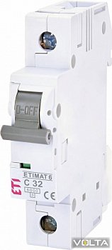 Автоматический выключатель ETIMAT 6 1p C 32А (6 kA)