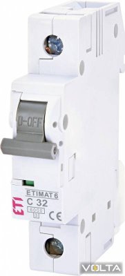 Автоматический выключатель ETIMAT 6 1p C 32А (6 kA)