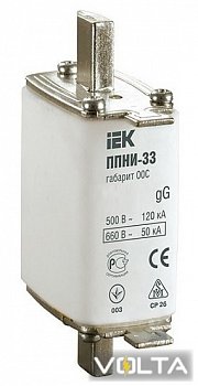 Плавкая вставка предохранителя ППНИ-33, габарит 00С, 12А IEK